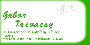 gabor krivacsy business card